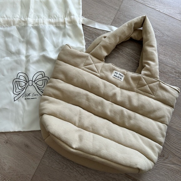New My Mum Made It Quilted Waffle Tan Bag - Picture 1 of 3